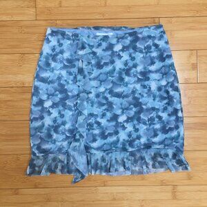 NWT Tilly’s Blue Full Tilt Ruffle Floral Print Mini Skirt